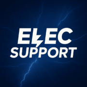 Bliksem Logo van Elec Support | Elektricien Berlare