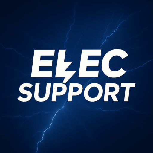 Bliksem Logo van Elec Support | Elektricien Berlare
